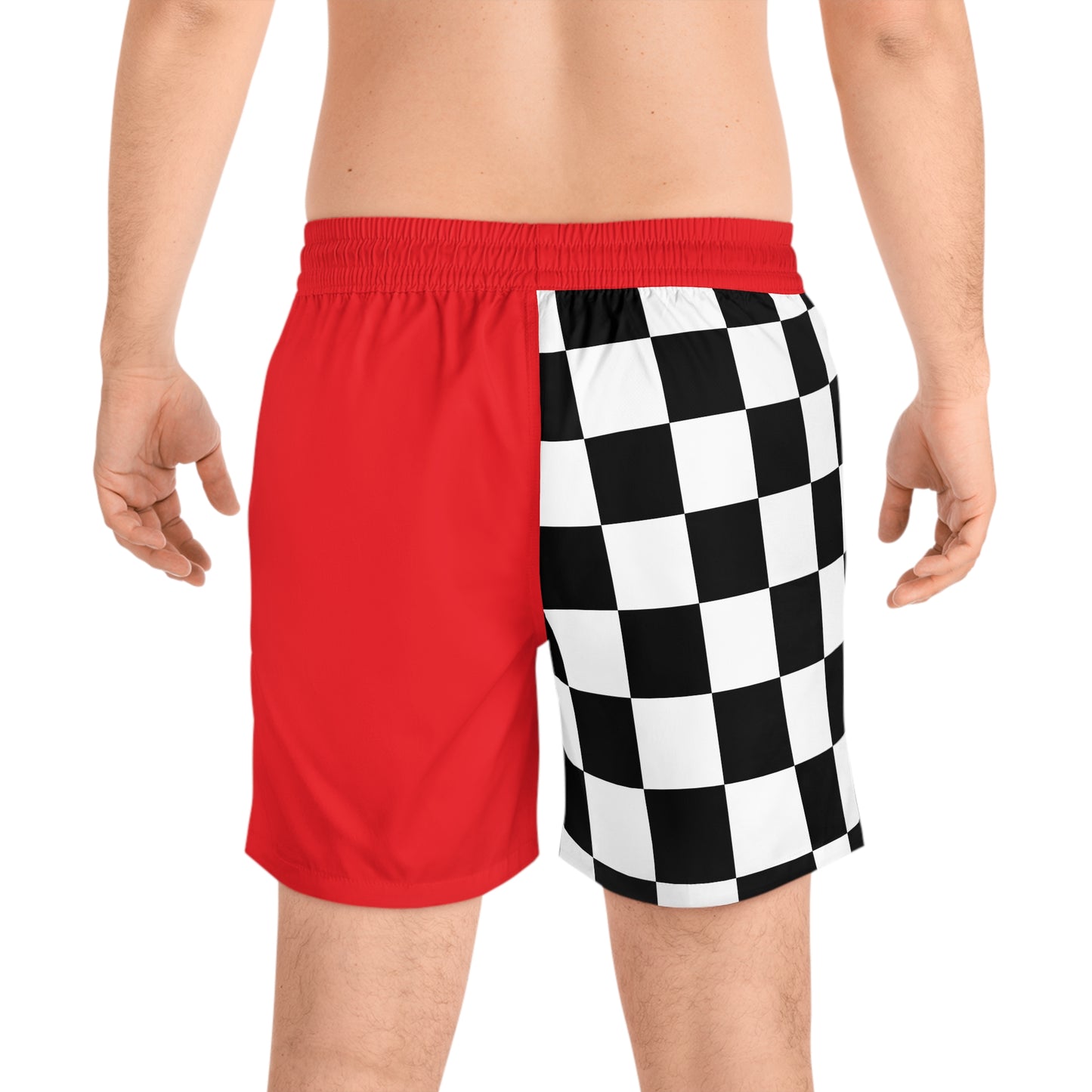 Checkerboard Red 'Effortless' Men's Swim Shorts