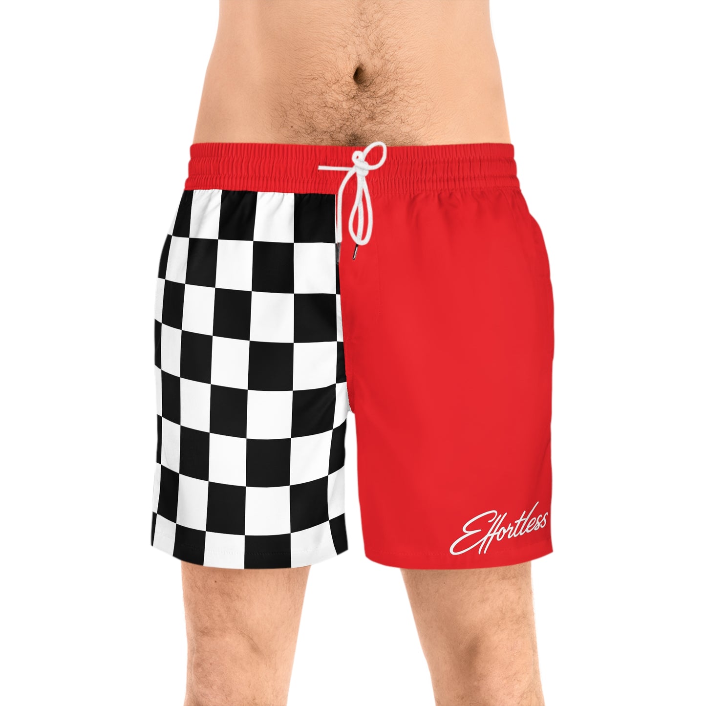 Checkerboard Red 'Effortless' Men's Swim Shorts