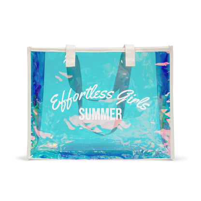 "Effortless Girls Summer" Clear Iridescent Pool Bag