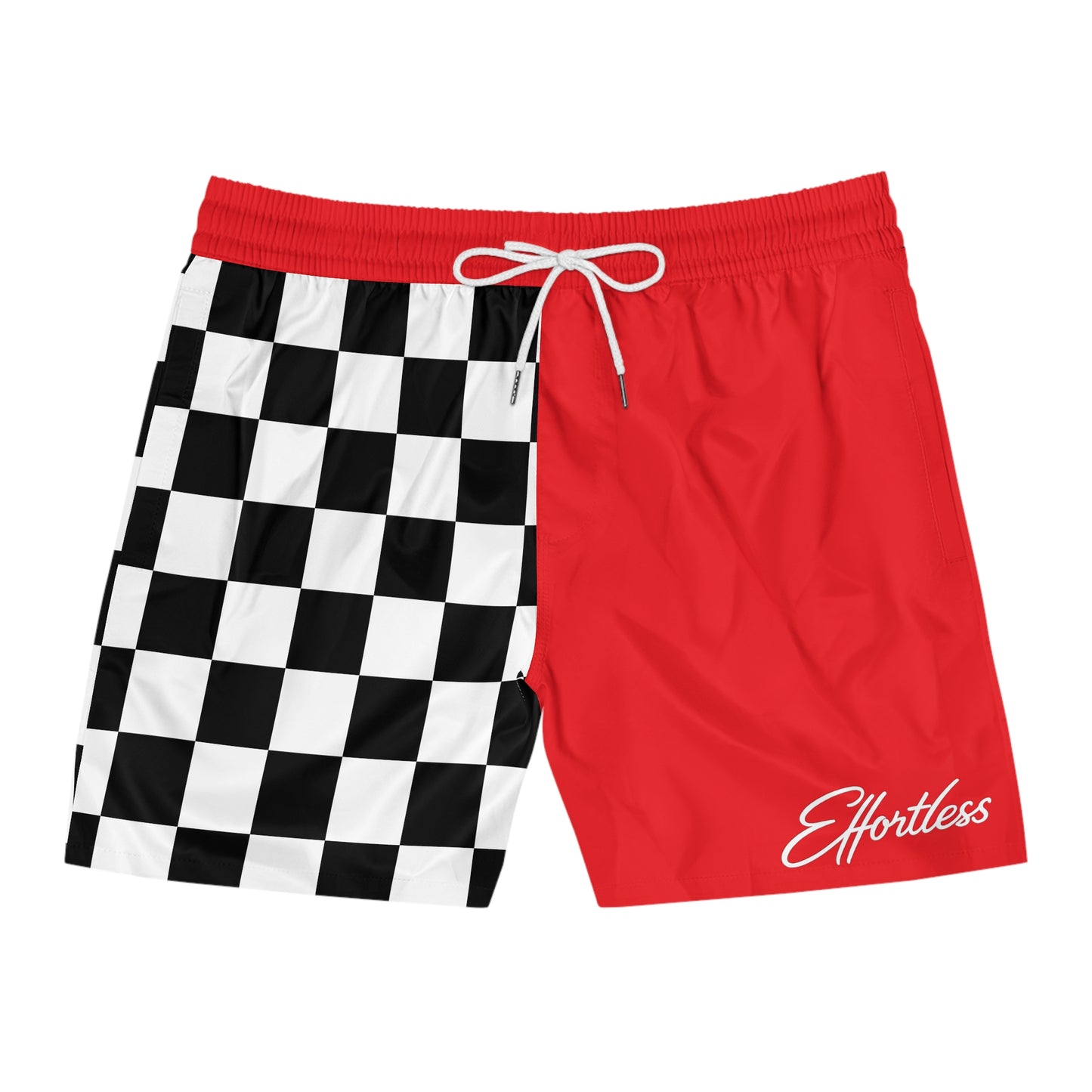 Checkerboard Red 'Effortless' Men's Swim Shorts